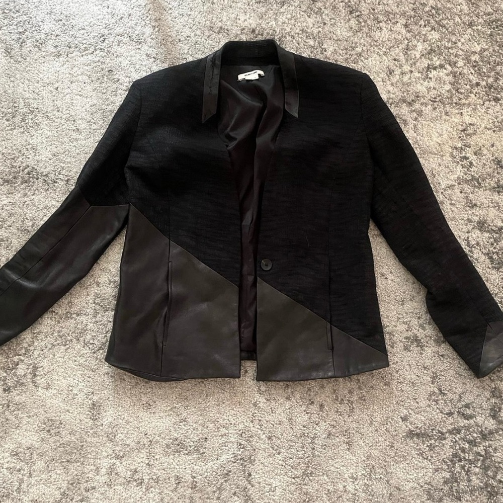 Helmut Lang Black Blazer Velvet Contrast